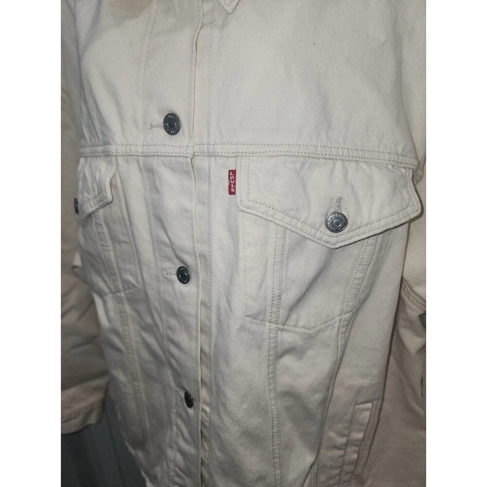 NEW Levis Jacket 3XL White Cream Baggy Trucker Type 3 III Denim Classic Coat - Picture 2 of 7